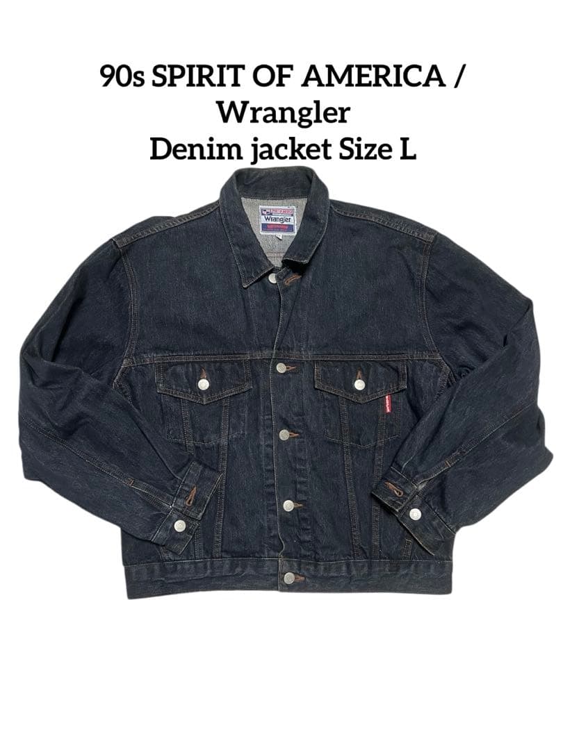 90s Wrangler デニムジャケット Gジャン 3rd型 L相当 濃紺