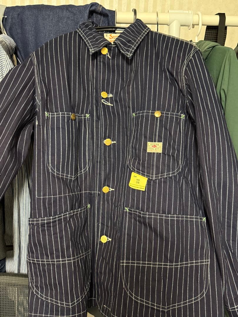 SUGAR CANE ストライプ デニムカバーオール