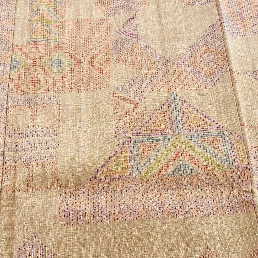 ⭐︎ K0276 単衣 美品 逸品 正絹 本場結城紬 重要無形文化財 居敷当付