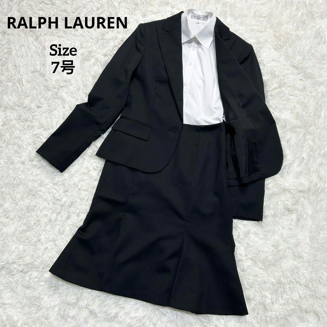 【美品】ラルフローレン スーツ セットアップ フォーマル フレアスカート 黒 S