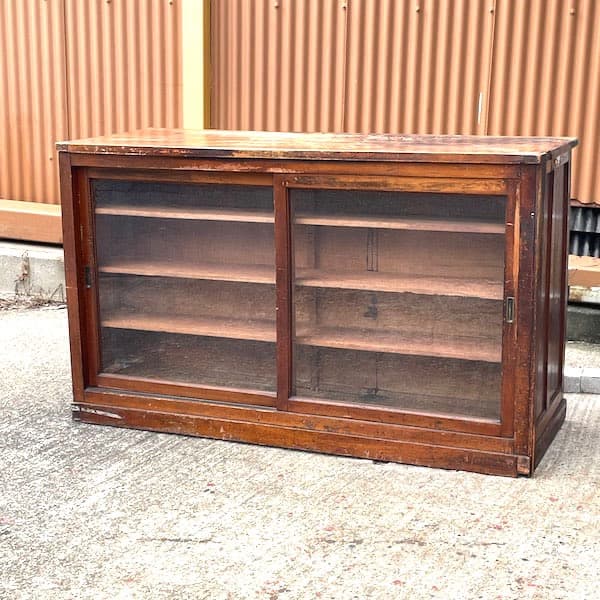 昭和レトロ　対面カウンター　両面サイドボード　キャビネット　ジャパンビンテージ