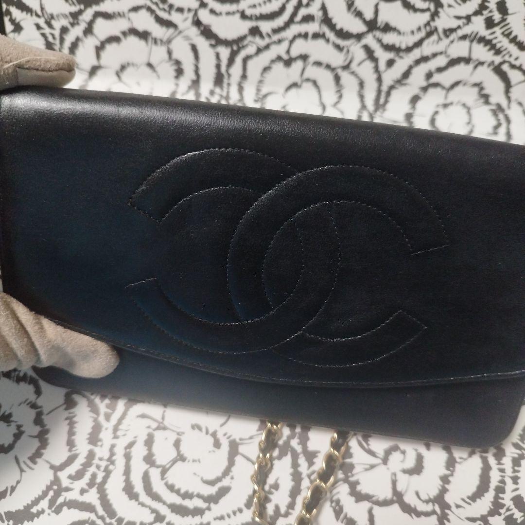 シャネル　デカココ　斜め掛けウォレット　クラッチバッグ