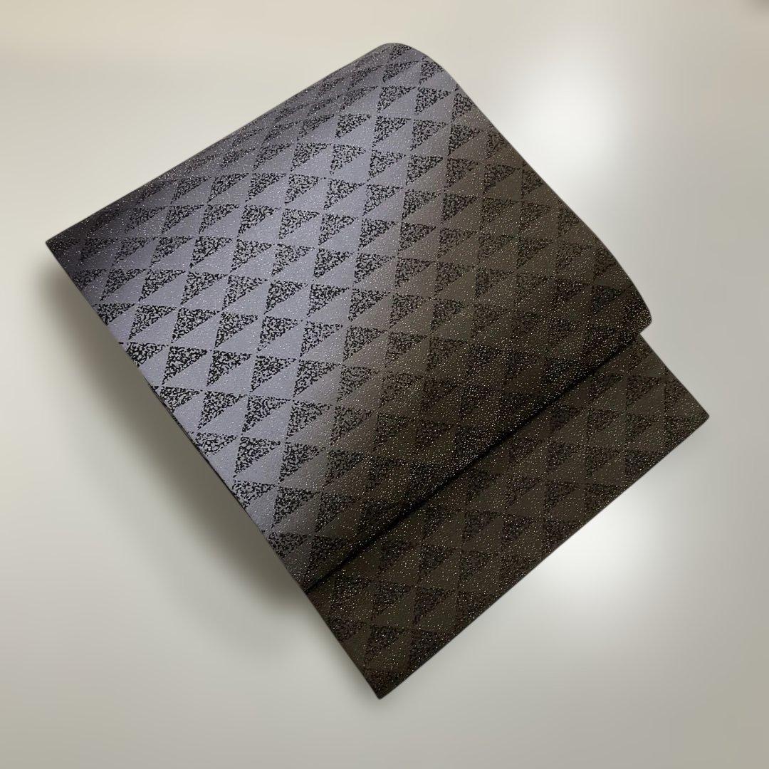 No.2912 未使用シリーズ正絹鱗文様銀通し袋帯　美品