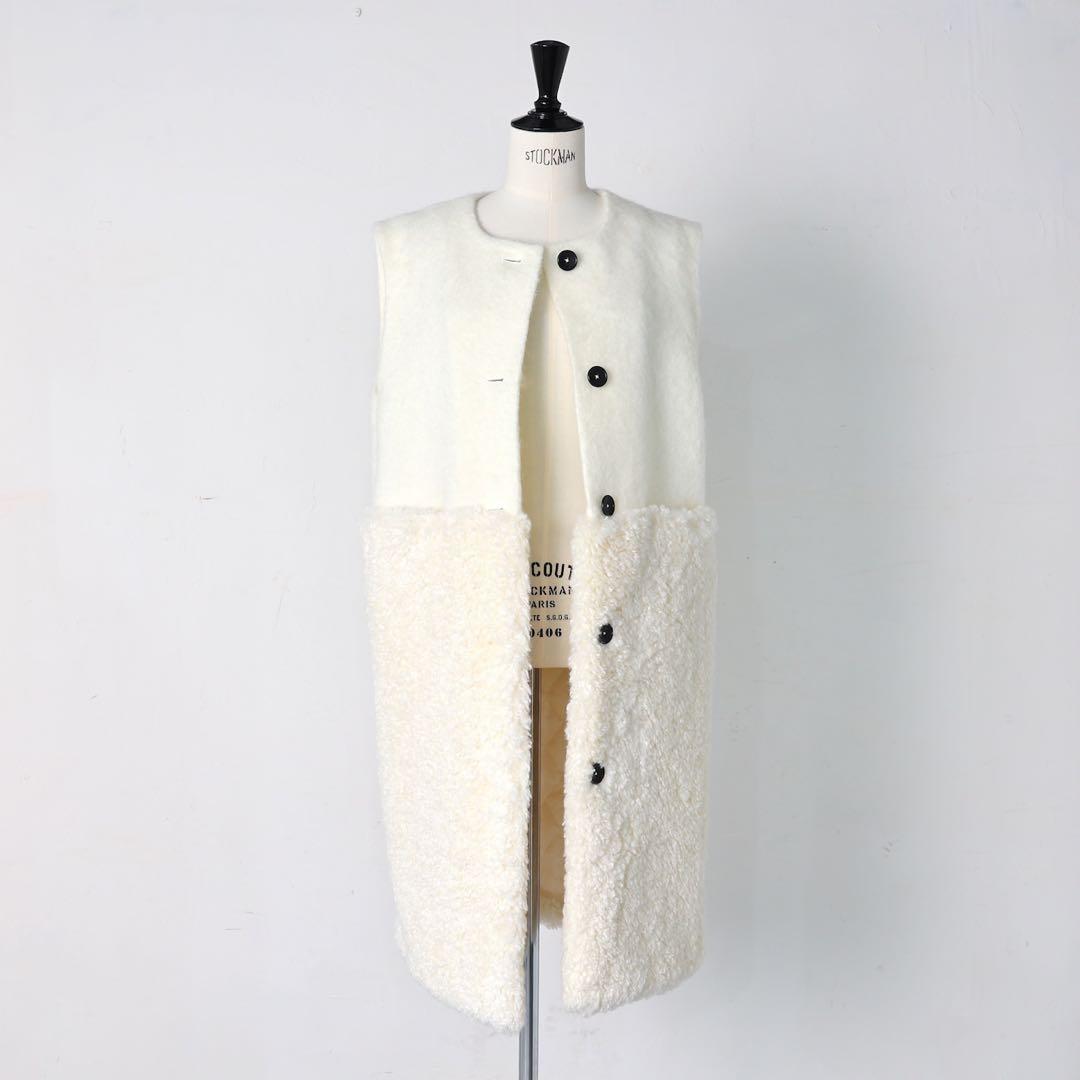 Manami28gypsohila ウール　モヘア　ベスト テディ