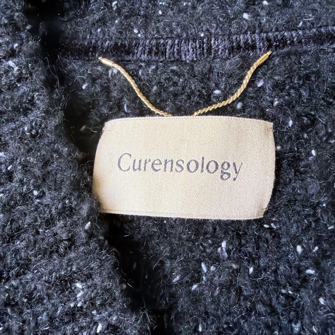 Curensology カレンソロジー ツイーディヤーン ニットベスト ブラック