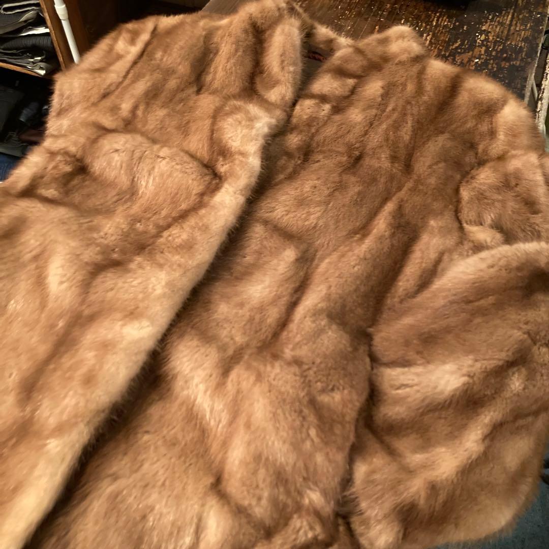 ビンテージ ミンク 毛皮 ジャケット コート リアルファー 茶色 ブラウン