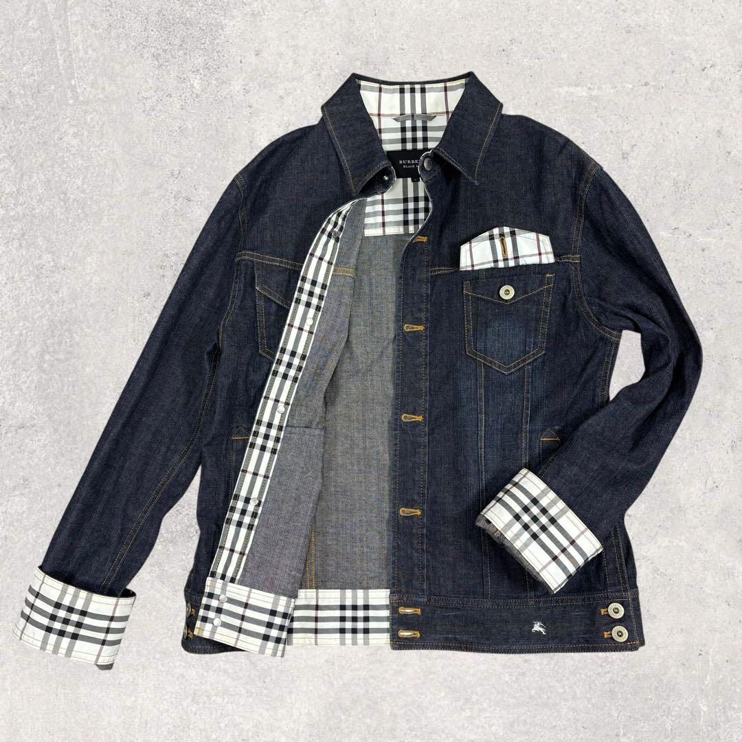 こばこうバーバリーブラックレーベル デニムジャケット L ノバチェック