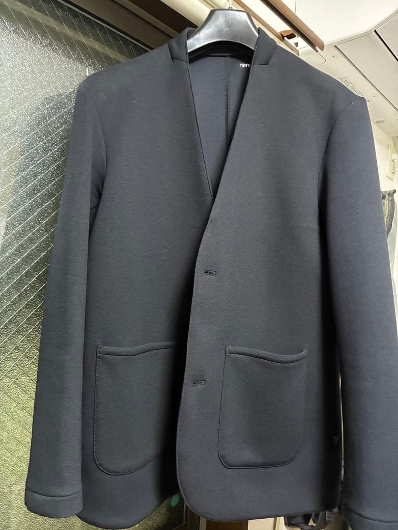 TENTIAL ノーカラージャケット&パンツセットL 黒　MIGARU