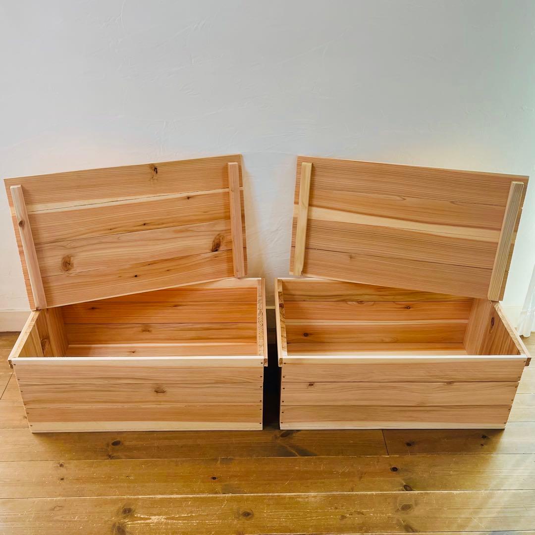 新品 蓋付 りんご箱 A4 サイズ 4箱 / 収納 木箱 ケース ボックス 箱