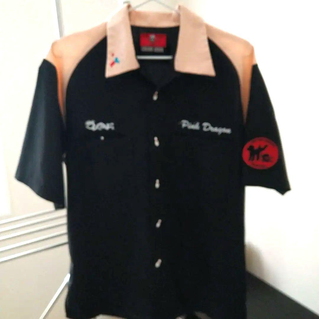 クリームソーダピンクドラゴン ボウリングシャツ