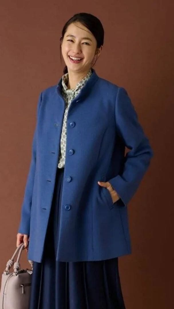 最終価格　2024AWSSレリアンカシミヤスタンドカラーコート深喜毛織 9号