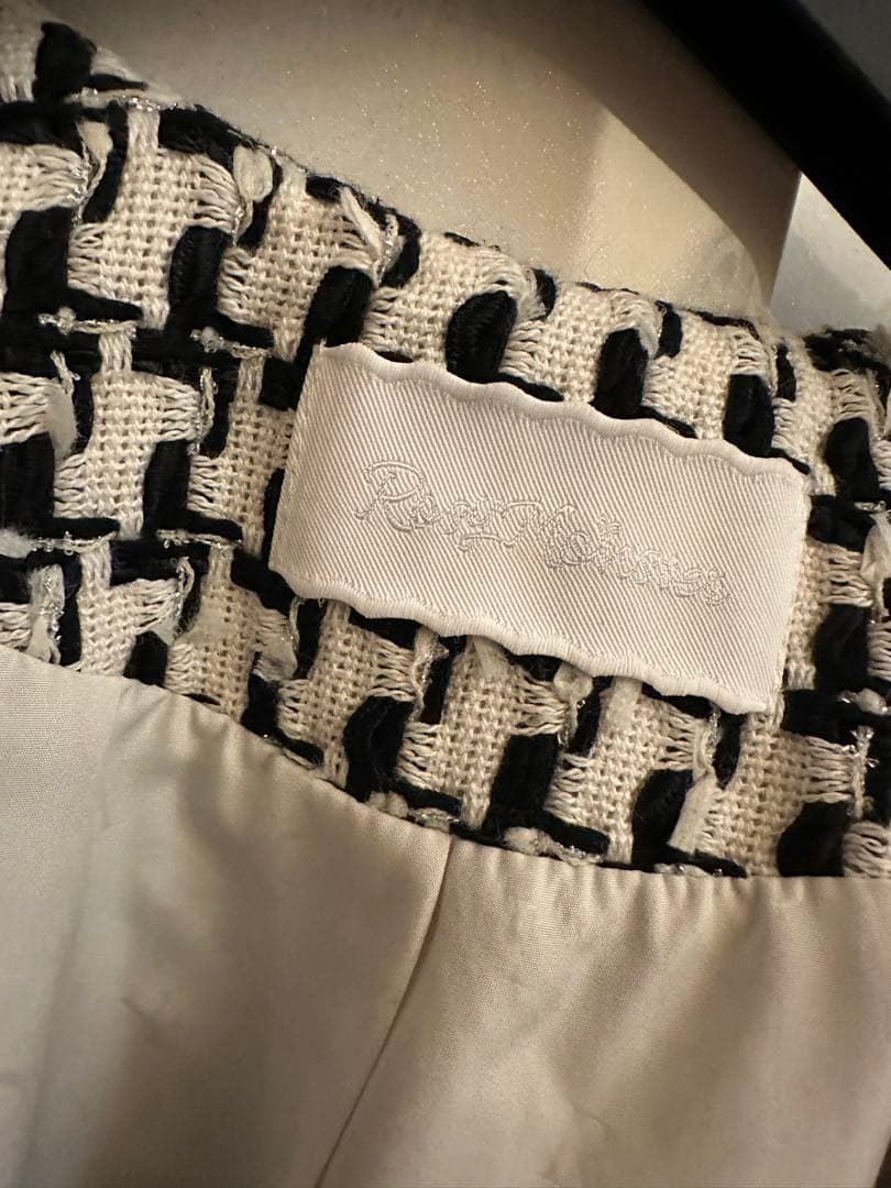 rosymonsterツイードジレ(白黒)