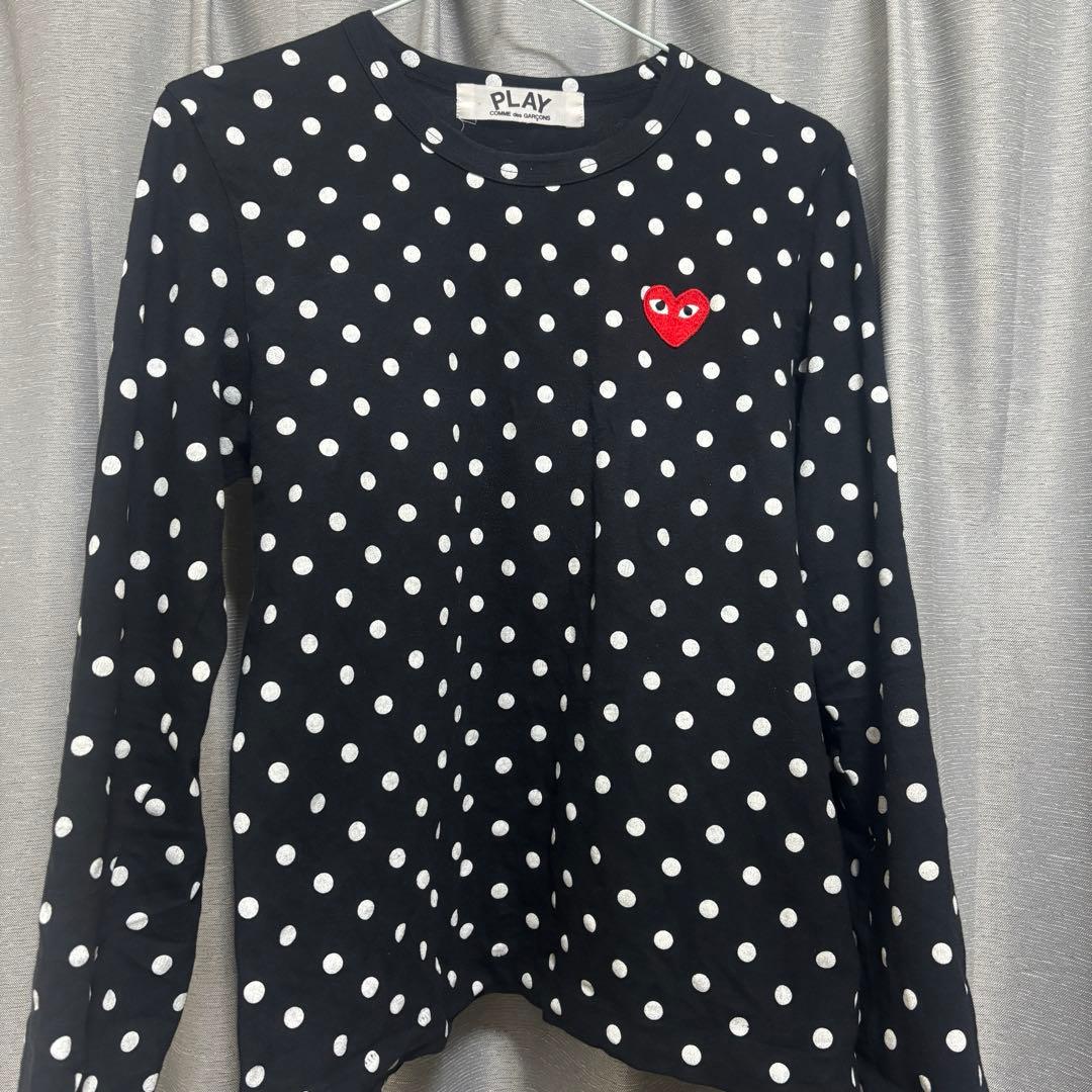 コムデギャルソン　PLAY ドット柄 長袖Tシャツ Mサイズ