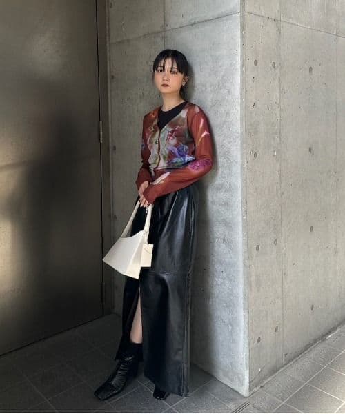 2WAY SMOKE FLOWER SHEER TOP　ameri