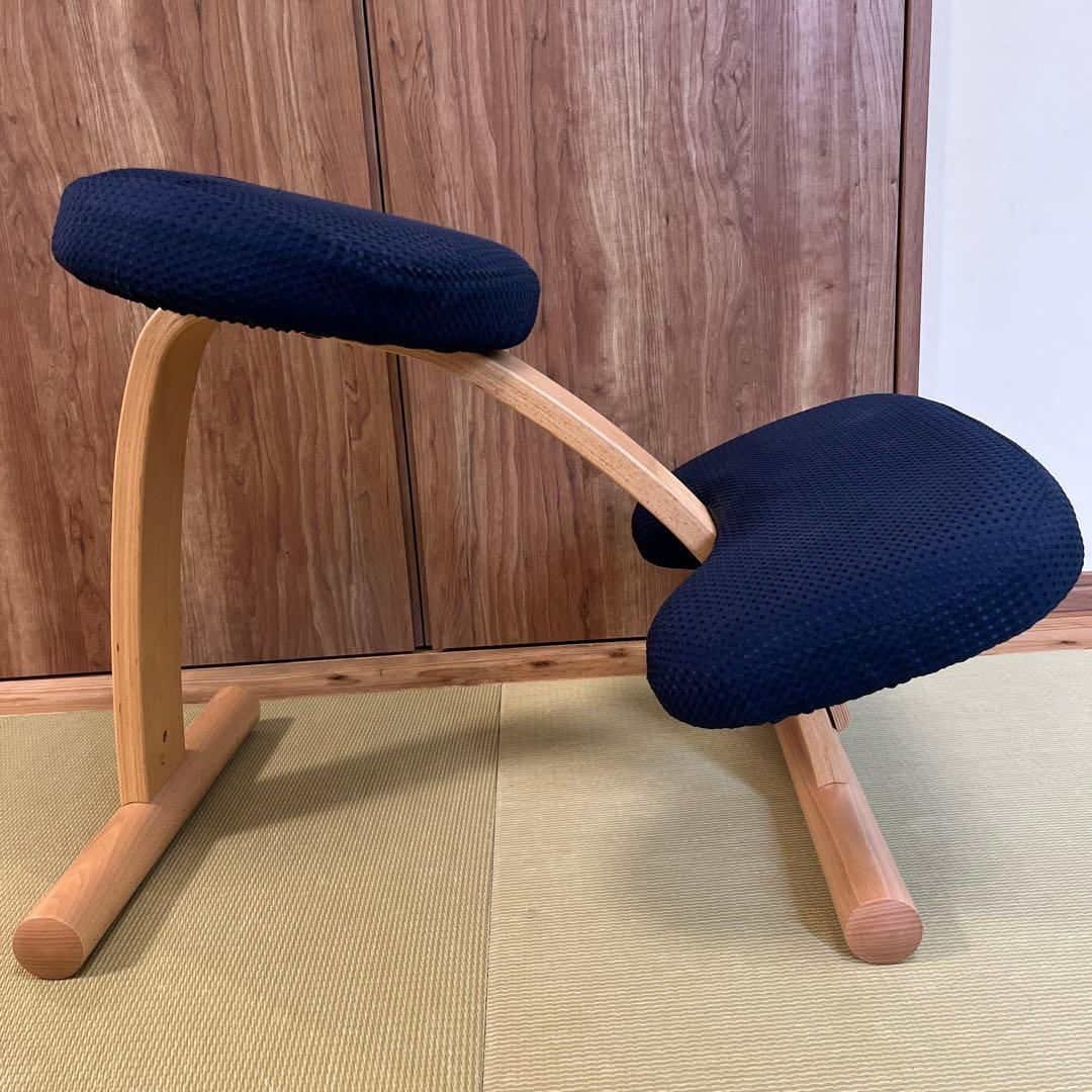 美品✨ サカモト　バランスイージー バランスチェア ネイビー 【カバー付】①