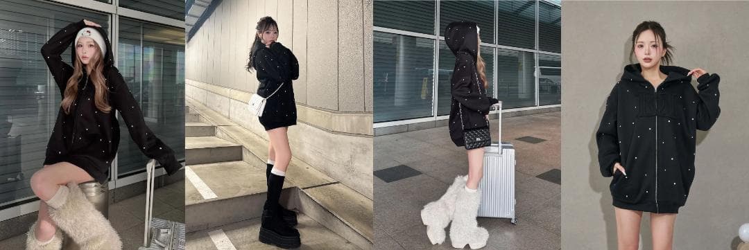 ダーリッチ darich DDロゴビジュージップパーカー グレー GRY