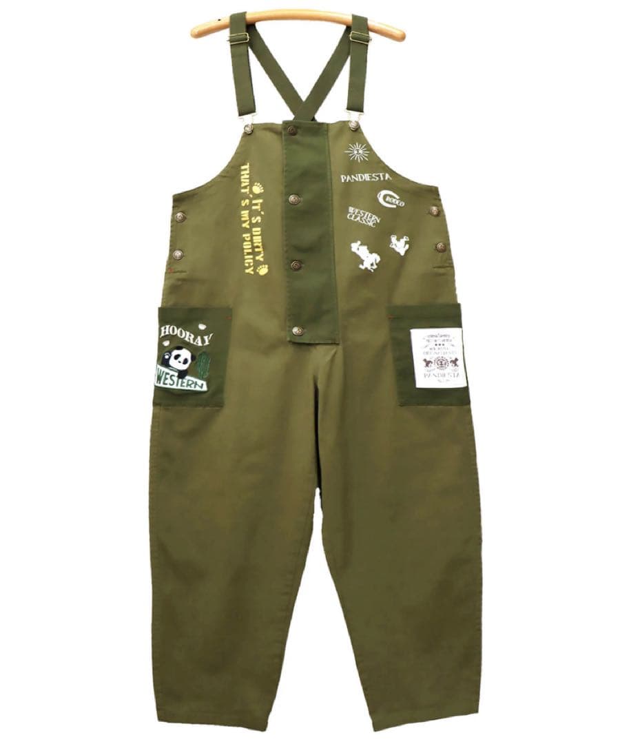 新品【パンディエスタ】ミリタリー ツイル サロペット デッキパンツ☆XL程度