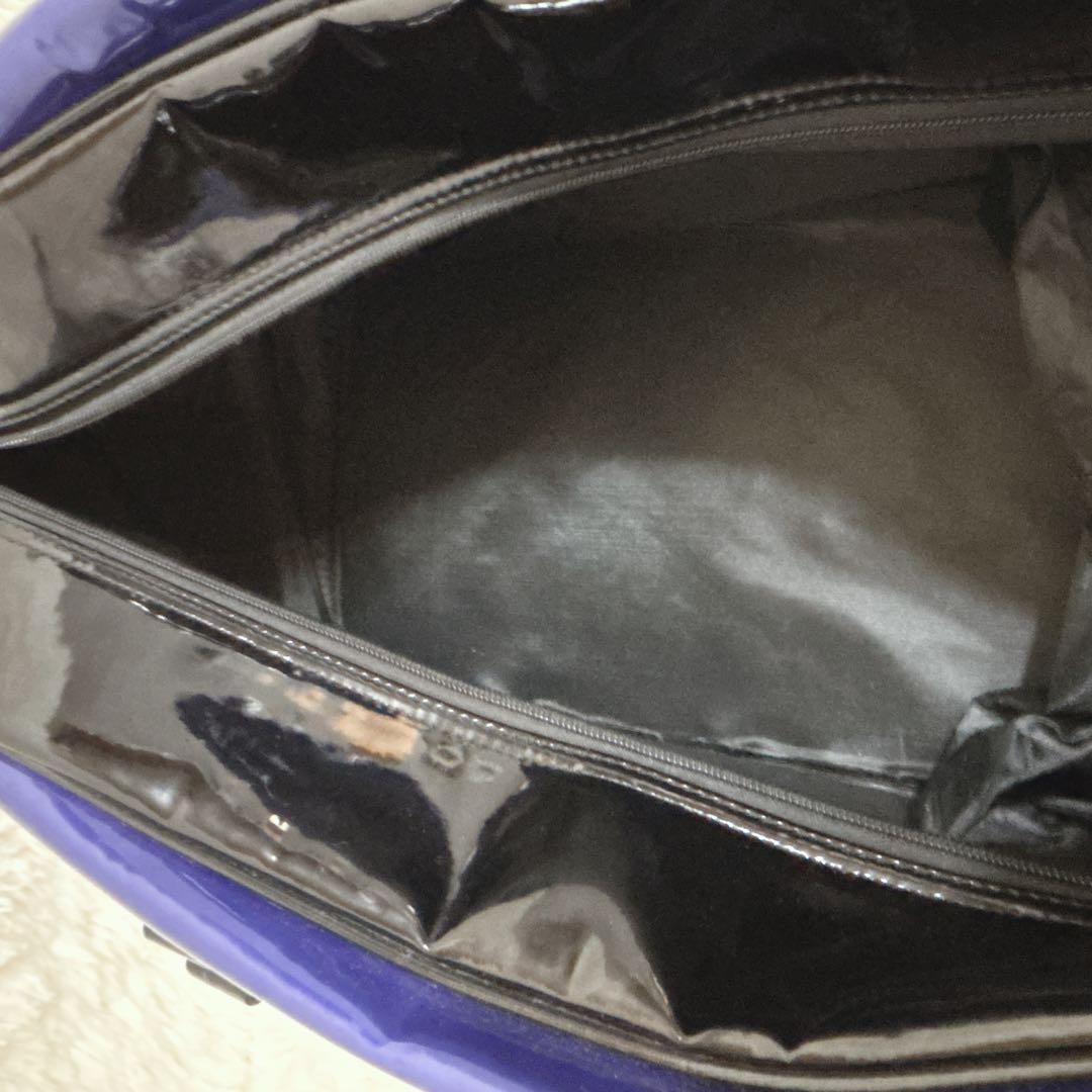 美品パーリーゲイツ ゴルフ衣類用ボストンバッグ エナメル ブルー