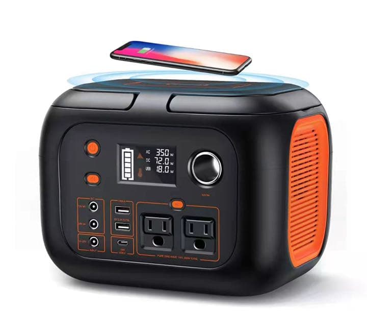 ワイヤレス充電付き大容量80000mAh‼️コンパクト軽量ポータブル電源