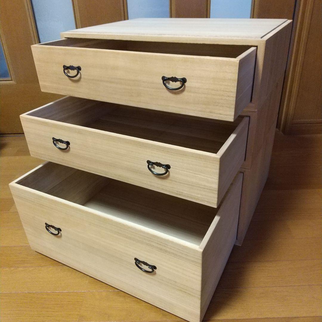 和風 木製箪笥 小箪笥 三段小引き出し