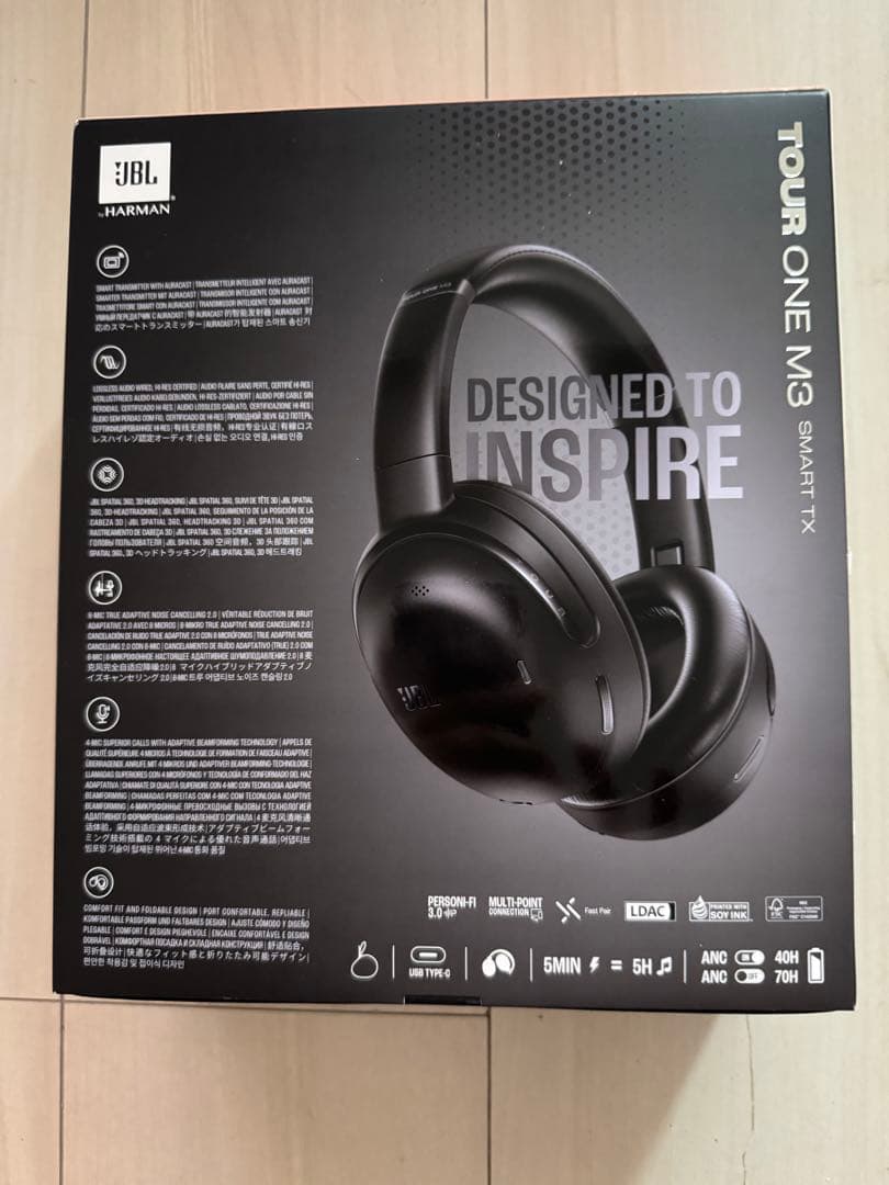 JBL ワイヤレスヘッドホン TOUR ONE M3 Smart Tx 黒