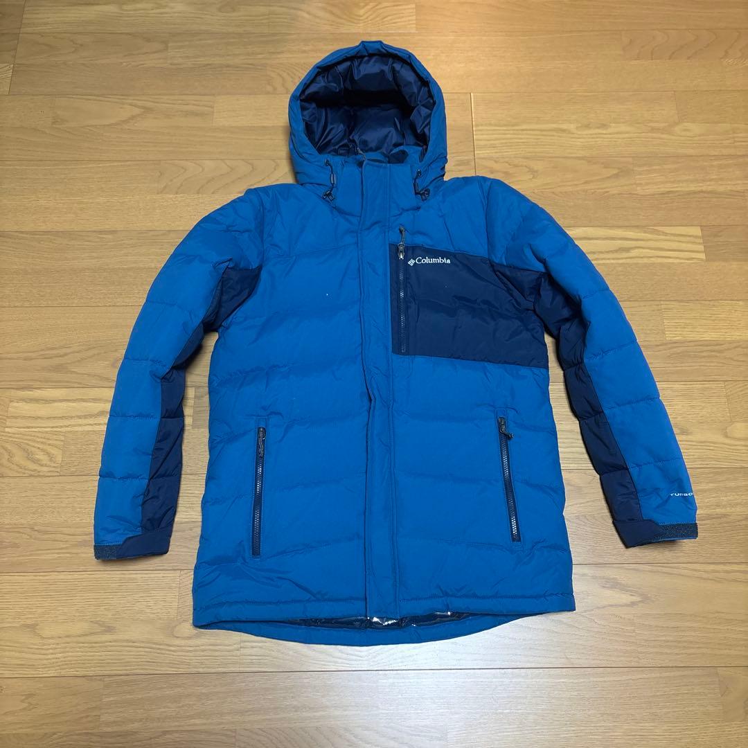 Columbia フード脱着可ダウンジャケット 青
