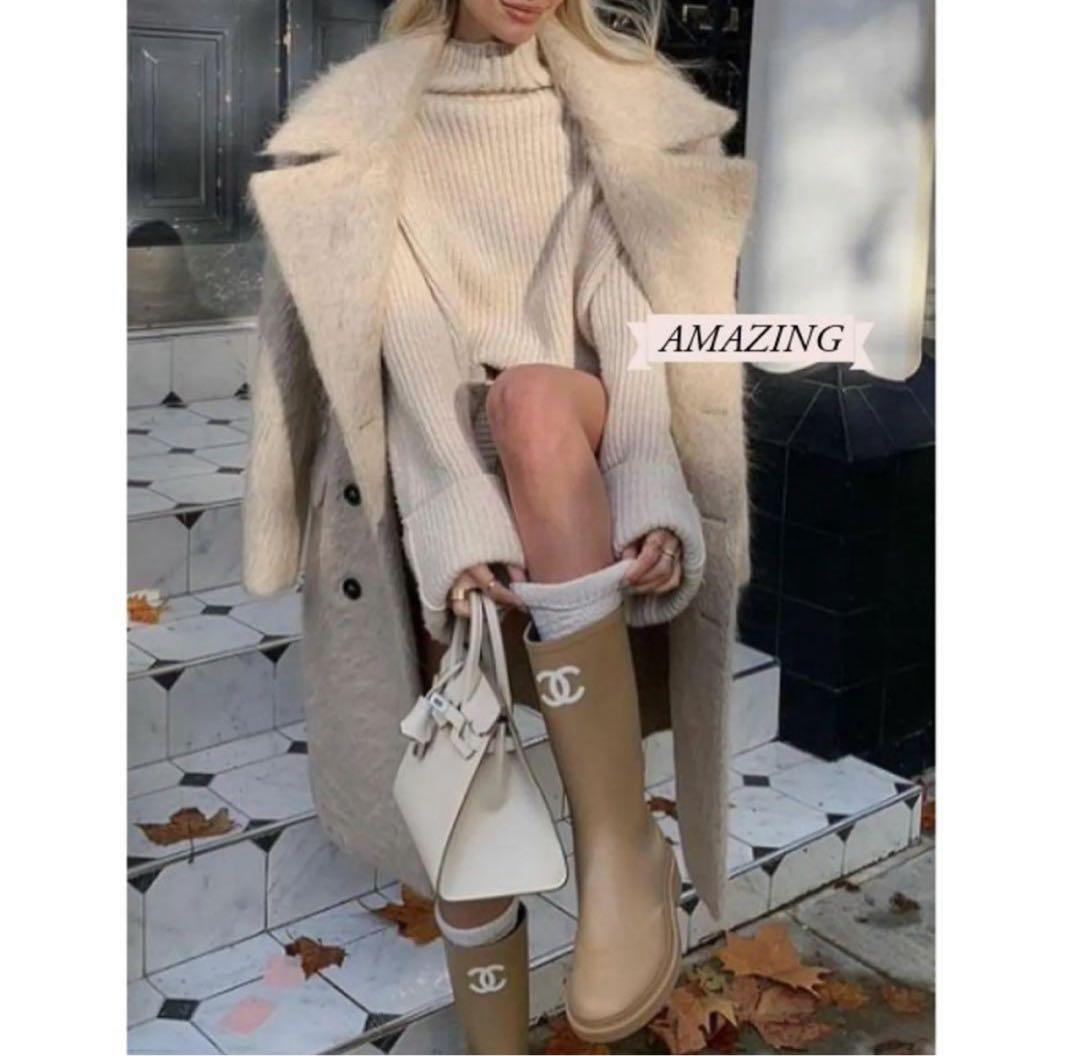 CHANEL レインブーツ 37 ベージュ　 2025/26秋冬モデル