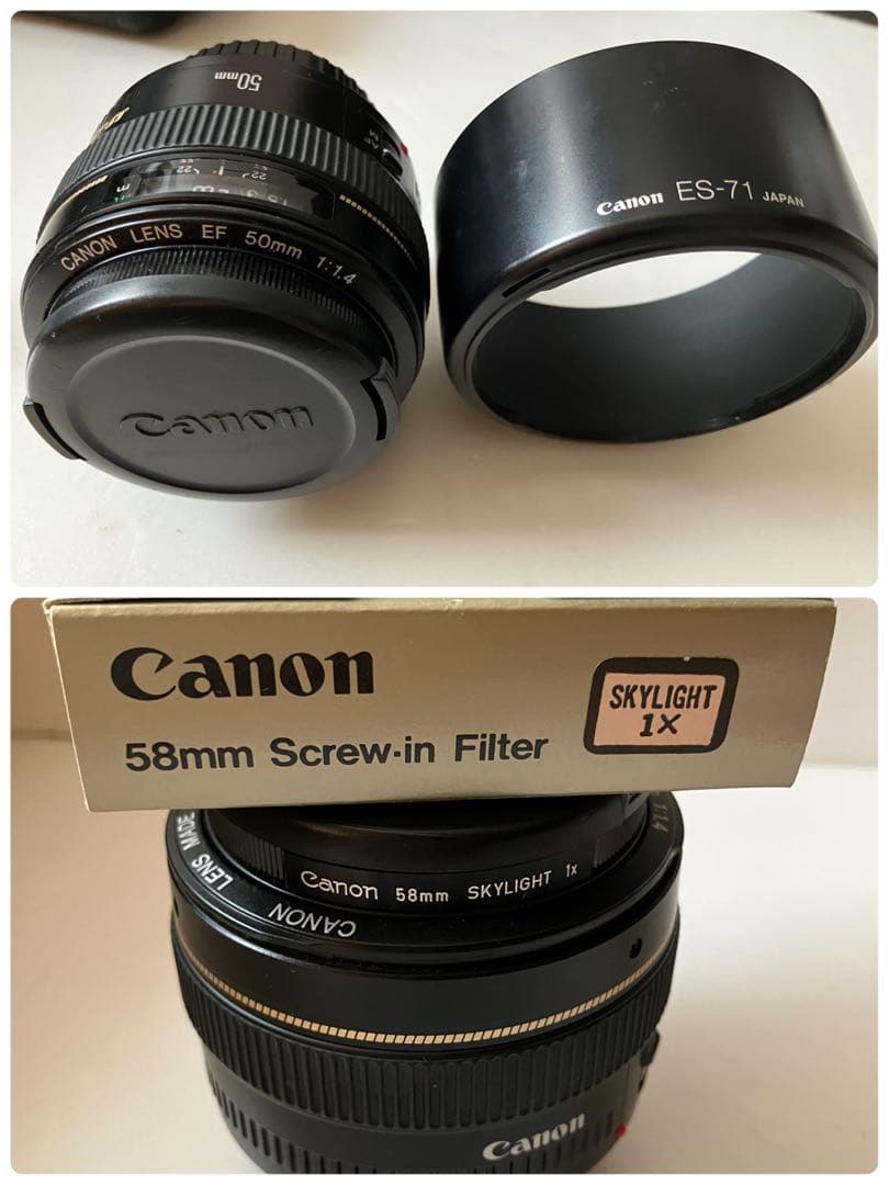 ⑩ジャンク】Canon EOS-1N HS、EF50、angle finder他
