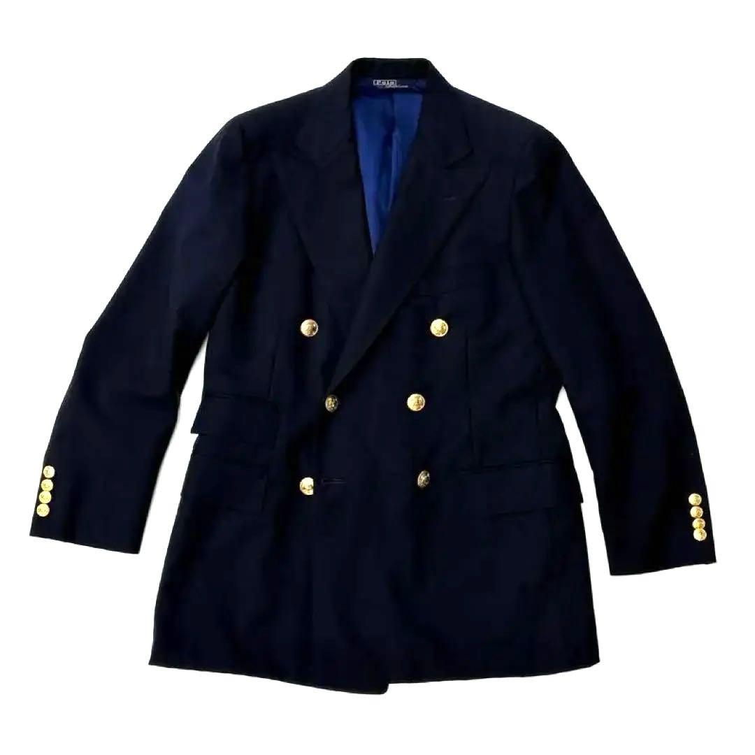 ラルフローレン 紺ブレ ダブルブレスト ネイビーブレザー　94A5