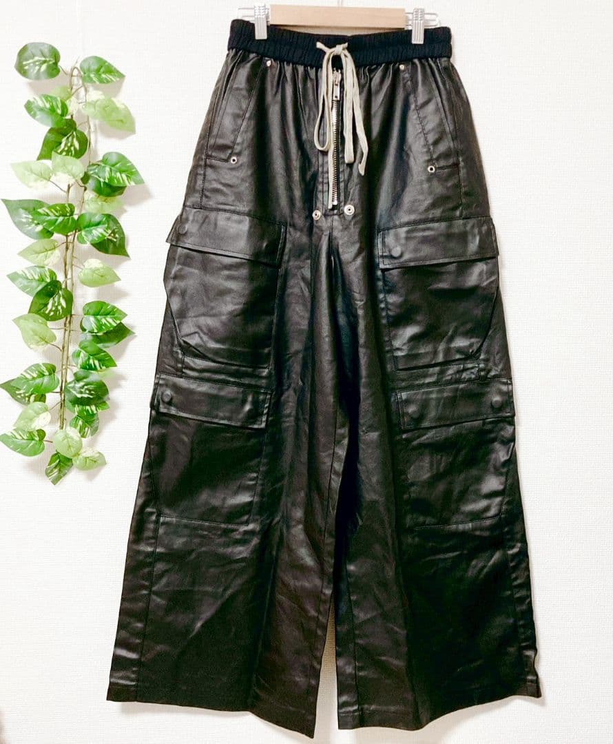 MIJKO カーゴパンツ y2k パンク opium 韓国 レザー調 黒 M