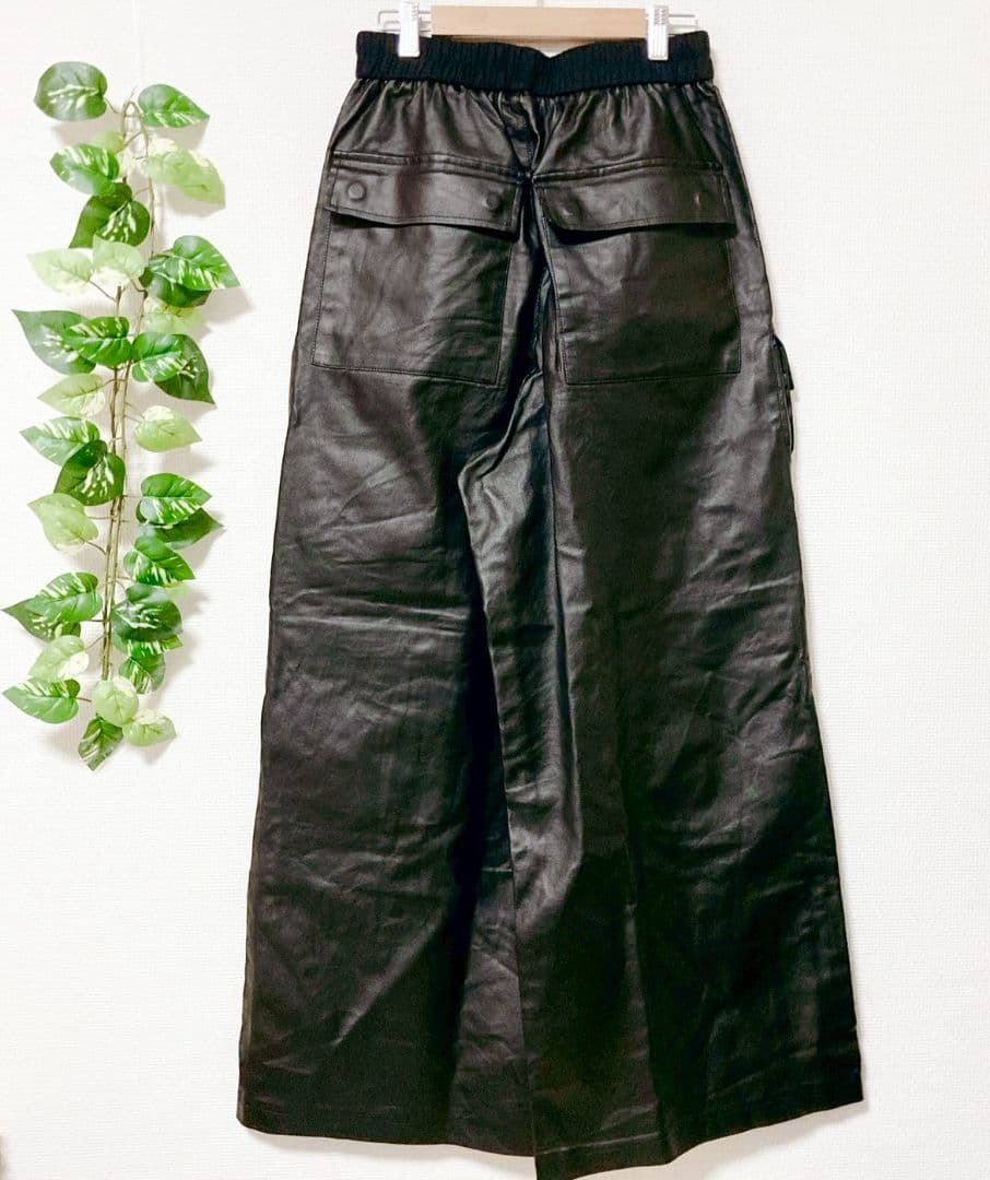 MIJKO カーゴパンツ y2k パンク opium 韓国 レザー調 黒 M