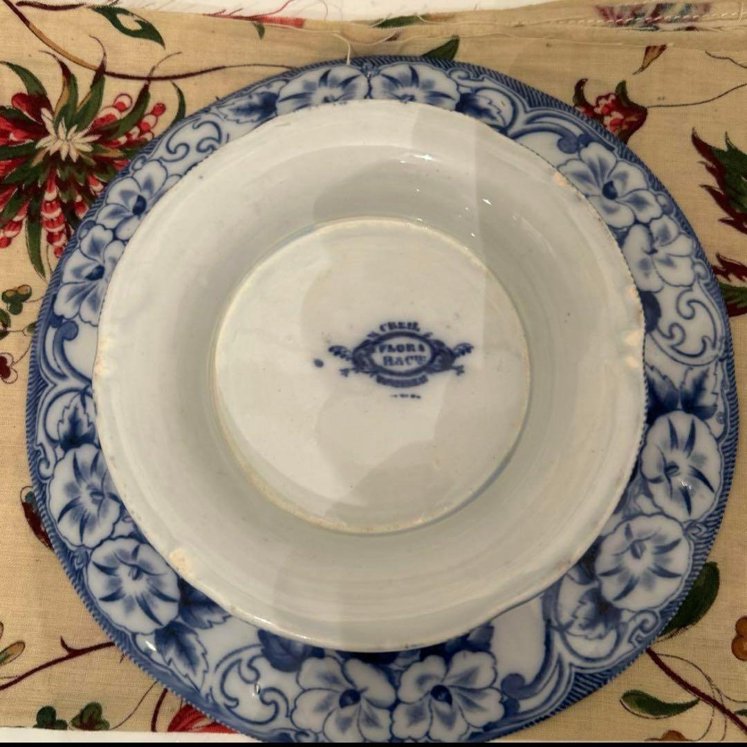 クレイユモントロー　フローラ　コンポティエ　フランスアンティーク　アンティーク