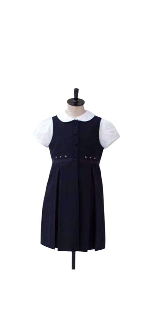 ミルフィーユ■ほぼ未使用美品 ジャンパースカート 濃紺 お受験 120