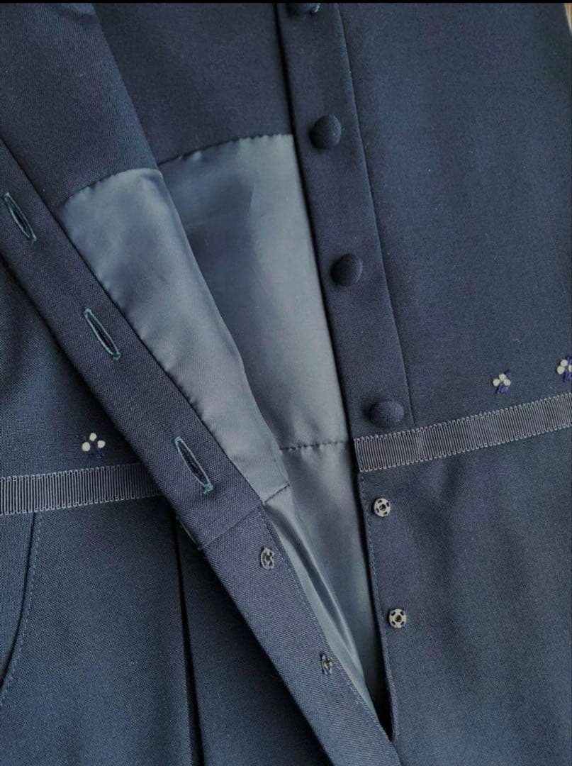 ミルフィーユ■ほぼ未使用美品 ジャンパースカート 濃紺 お受験 120