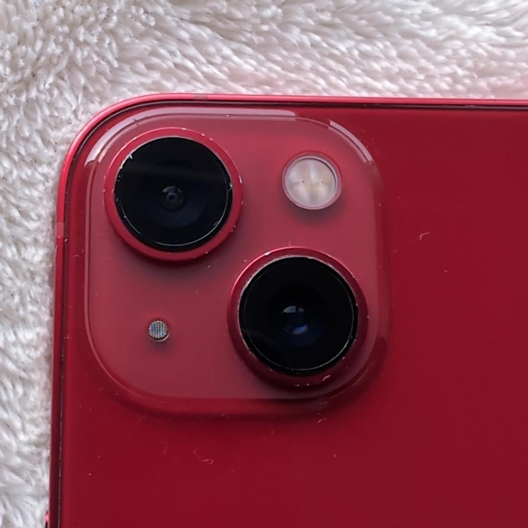 iPhone13 128GB レッド フロントパネル交換済 充電口不良 ケース有