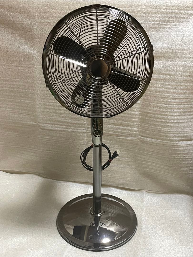 山善 メタル 扇風機 リビングファン ガンメタリック レトロ アンティーク 美品