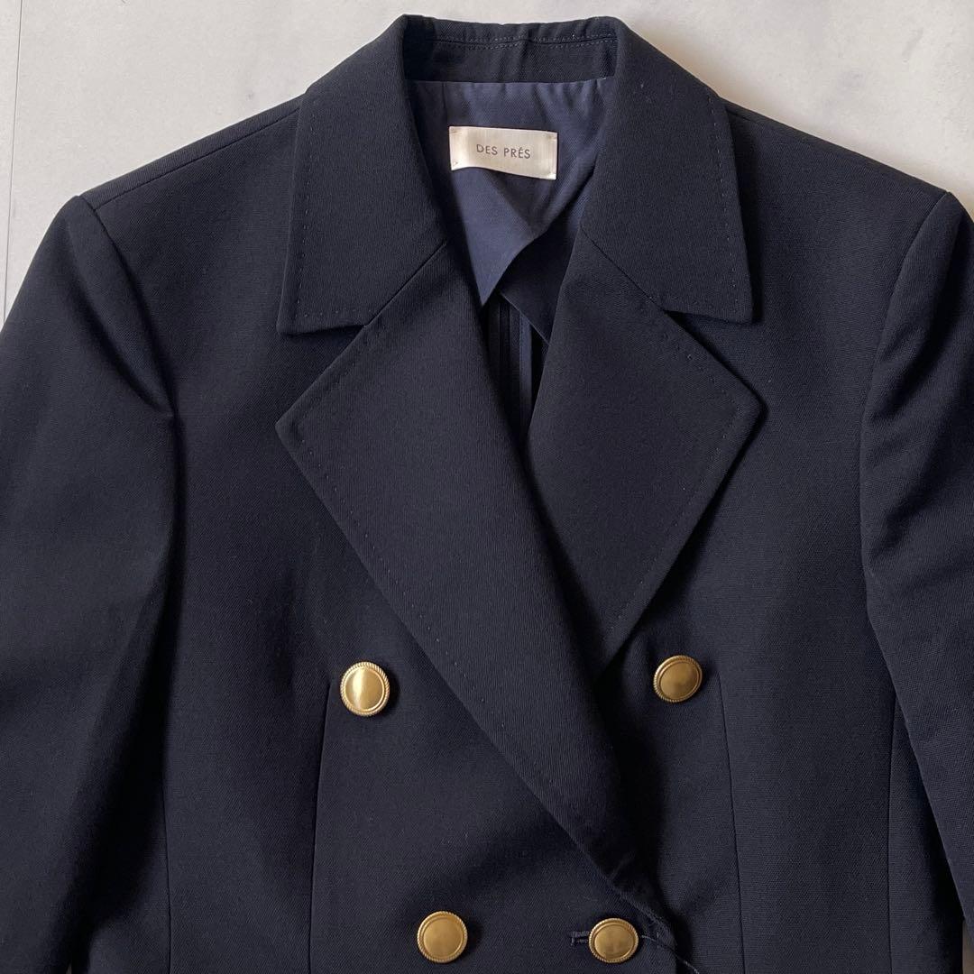 タグ付き デプレ ハードオックスフォード ダブルブレスト ジャケット 金ボタン