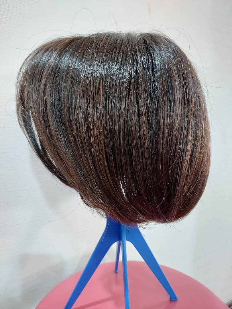 フルハンドメイド高品質フルウィッグショート プレミアム ナチュラルブラウン