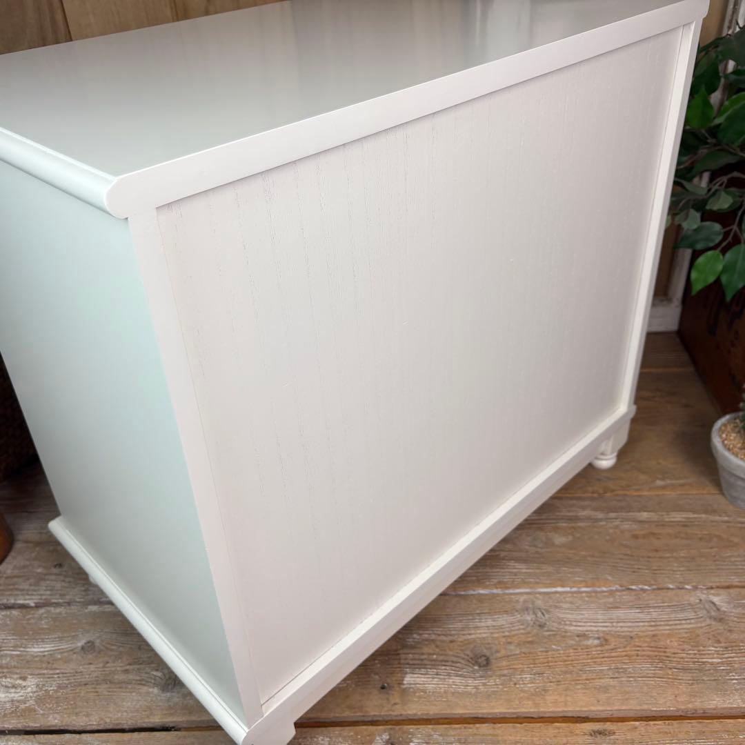 訳あり品！【103】フレンチ調ホワイトチェスト三段四つ引き木製収納家具姫系タンス