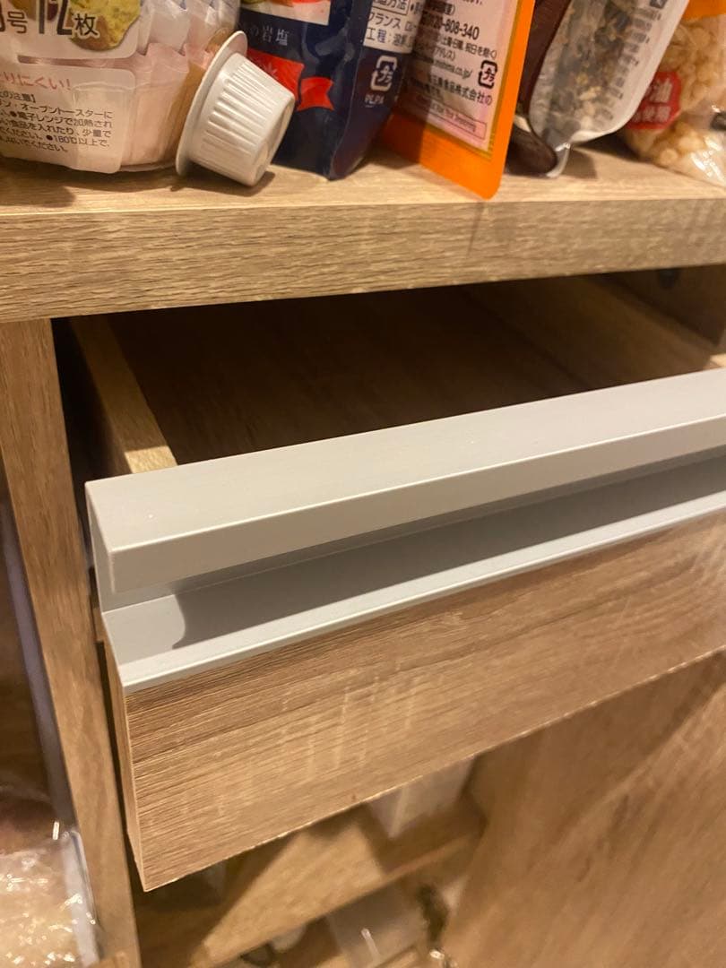【YSK429】 LOWYA 美品　木目調 食器棚 上部キャビネット付き