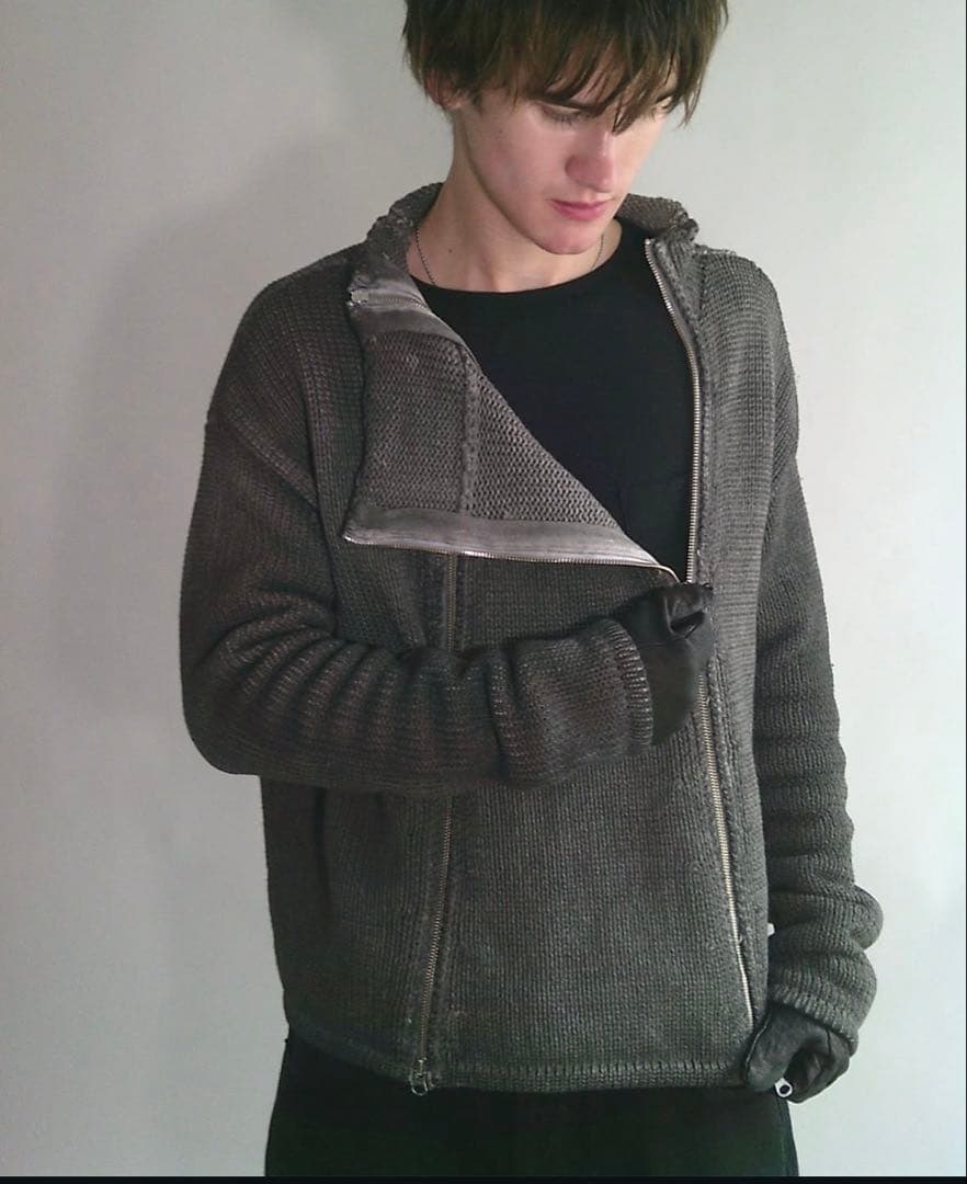 トップス k-two studios Dyed Zip Knit Charcoal