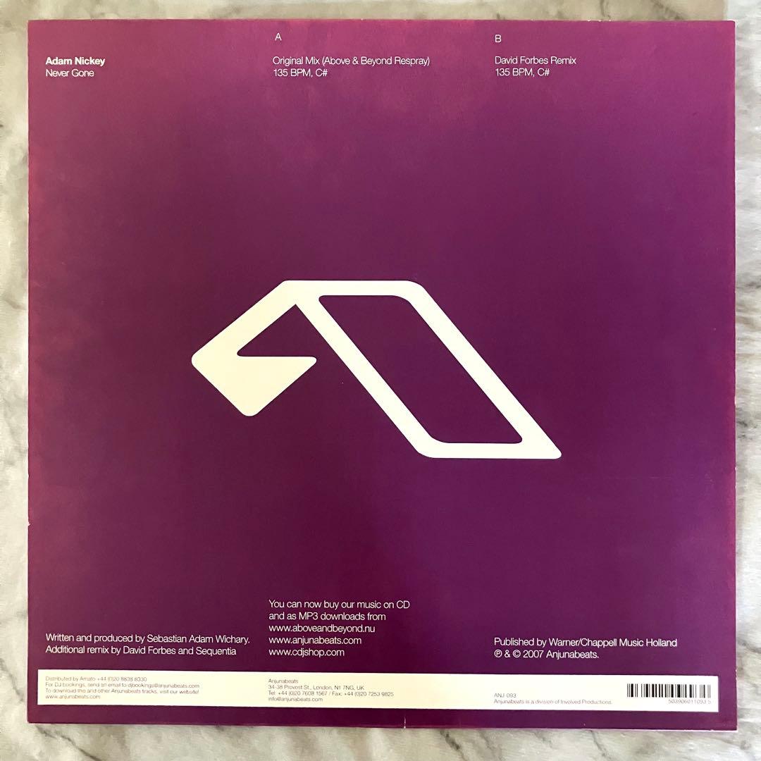 洋楽 Adam Nickey - Never Gone 12\" ANJUNABEATS