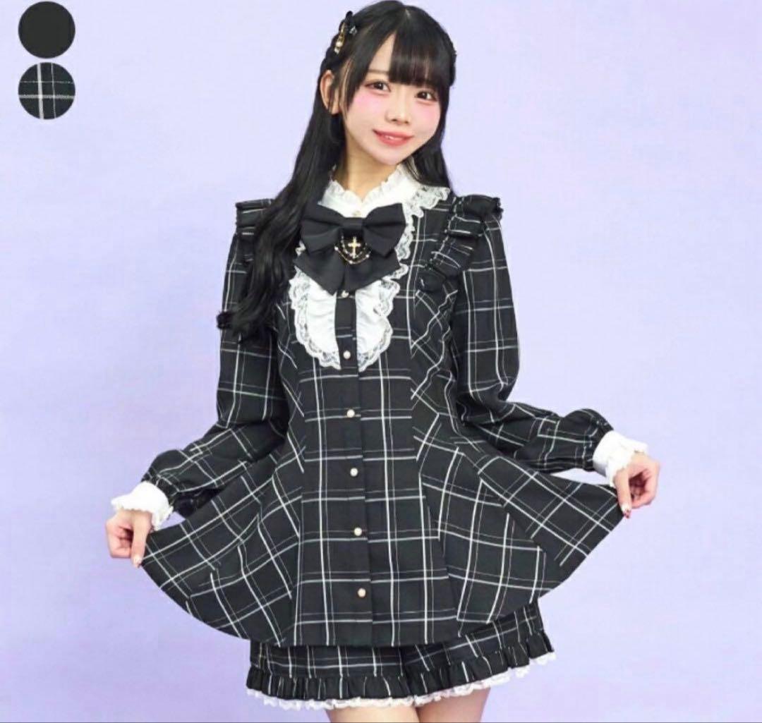 Secret Honey シーハニ リボンフリルセットアップ チェッククロ