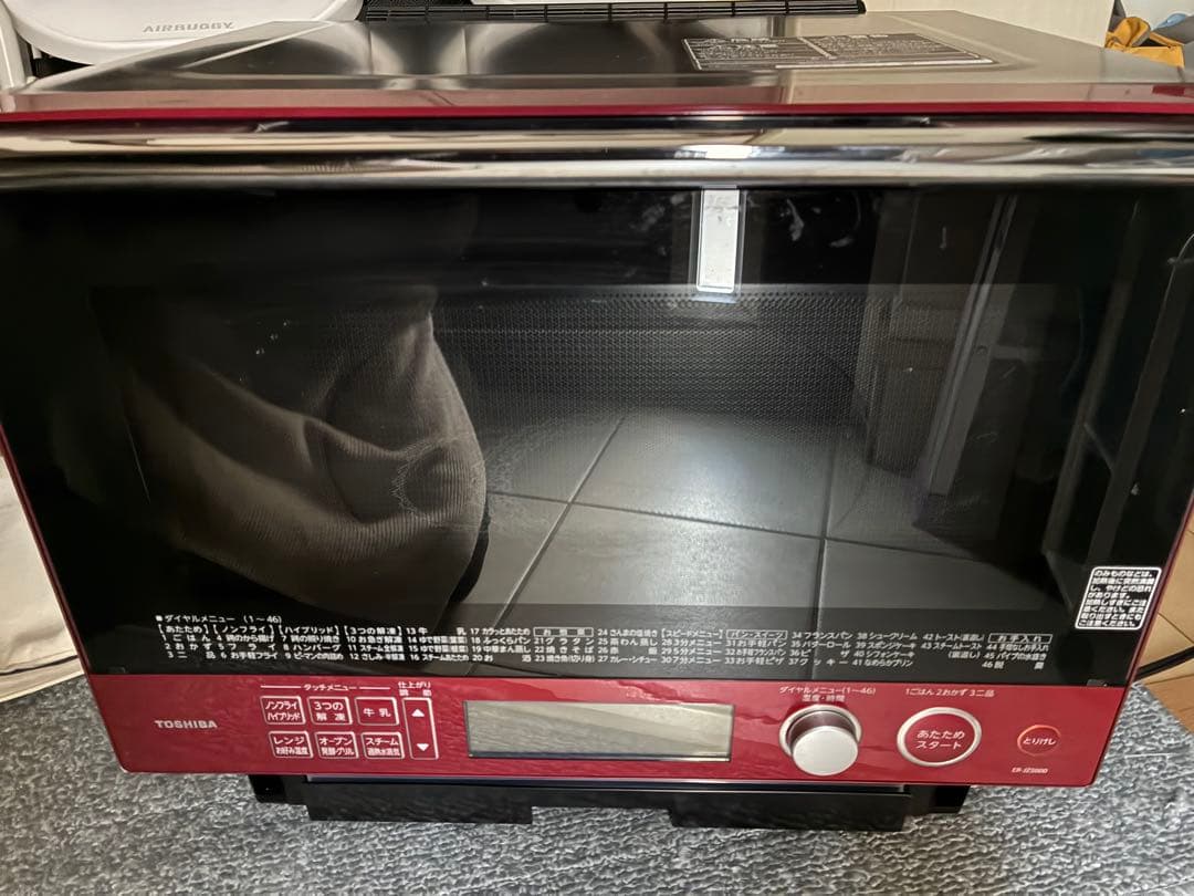 美品　TOSHIBA 多機能電子レンジ 赤　ER JZ5000 2021年製