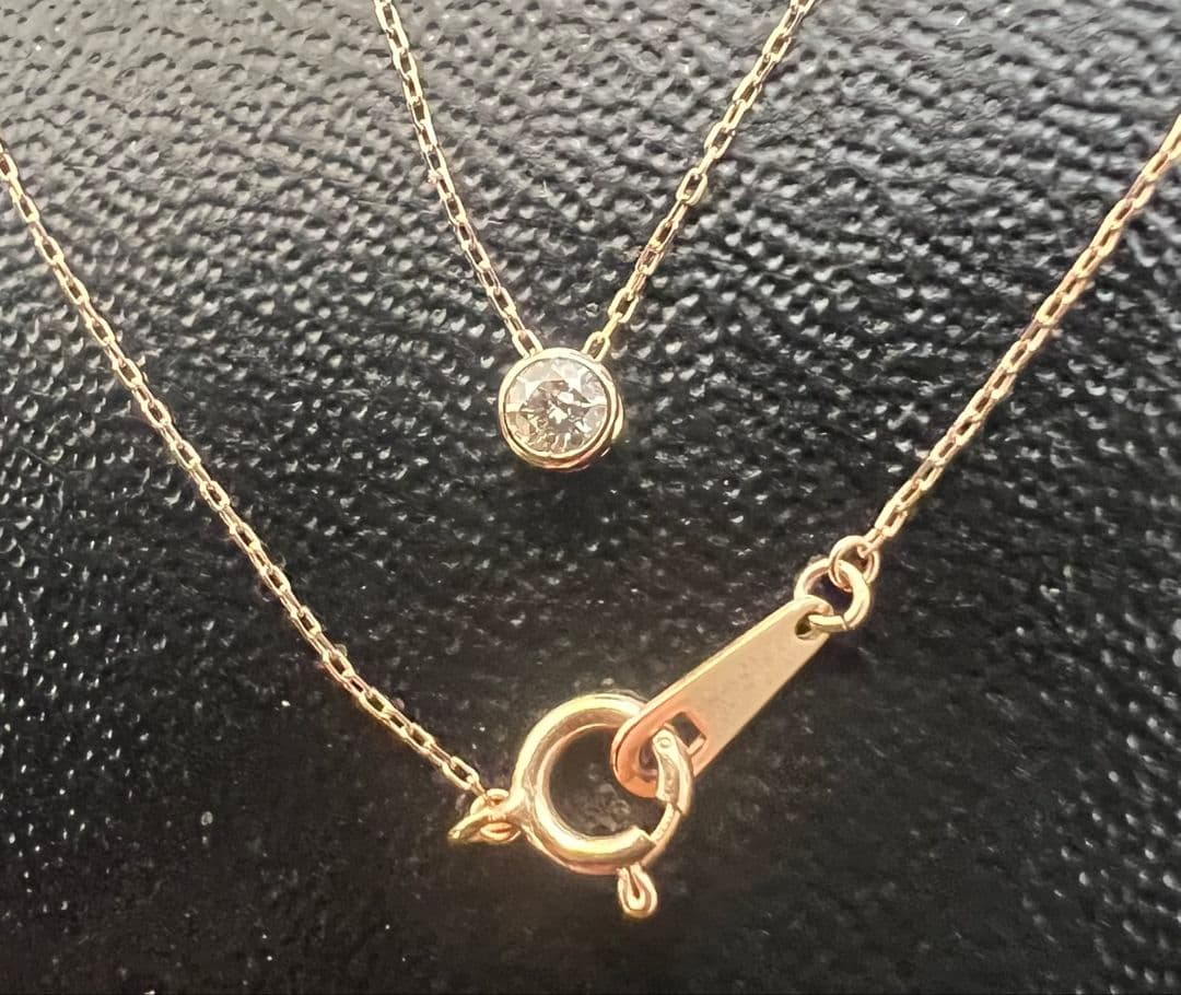 K10PG ピンクゴールド　ダイヤモンド ネックレス 0.08ct ペンダント