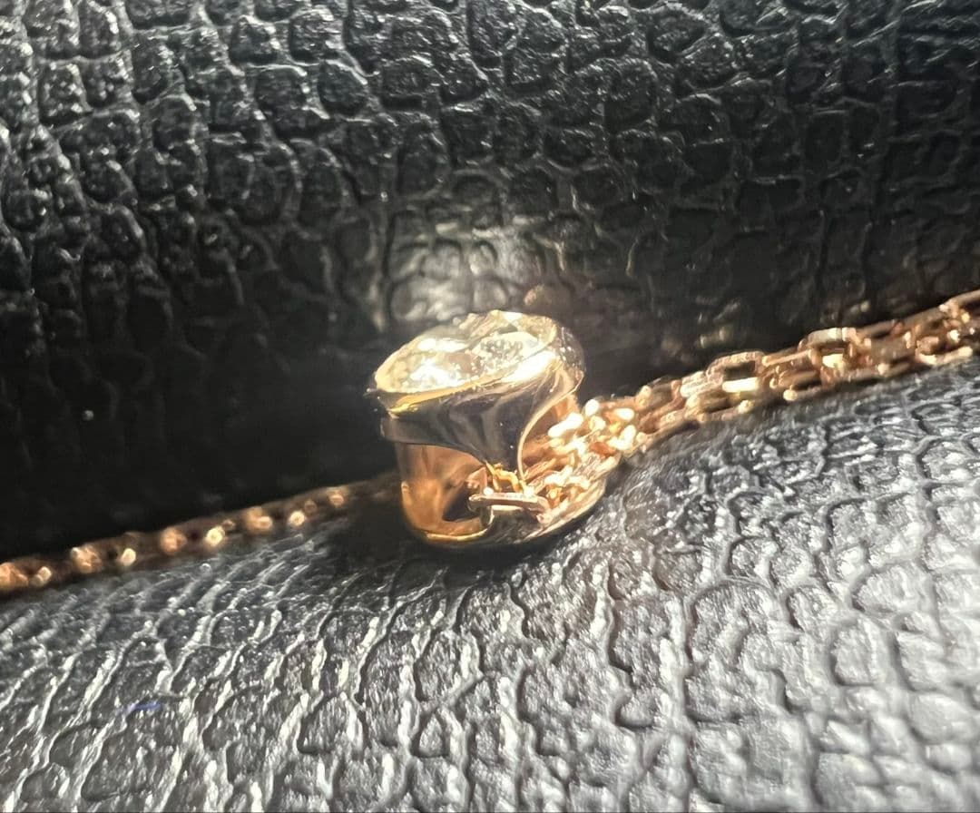 K10PG ピンクゴールド　ダイヤモンド ネックレス 0.08ct ペンダント