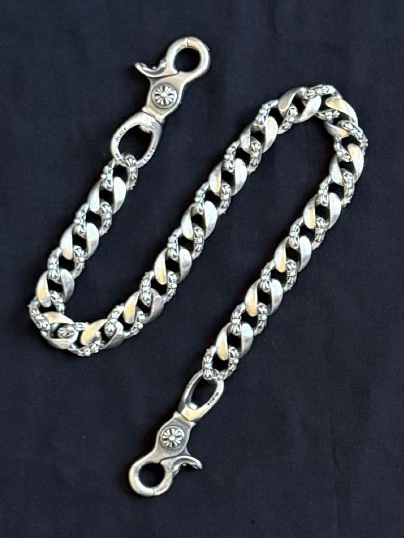 美品　シルバー925 ロングウォレットチェーン 213g 50cm