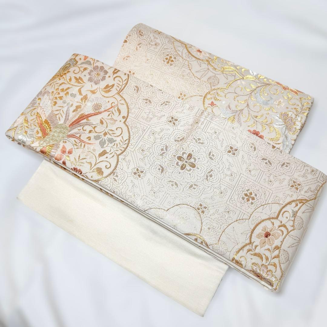 一体型 ワンタッチ帯 作り帯 マジックテープ 豪華 袋帯 二重太鼓