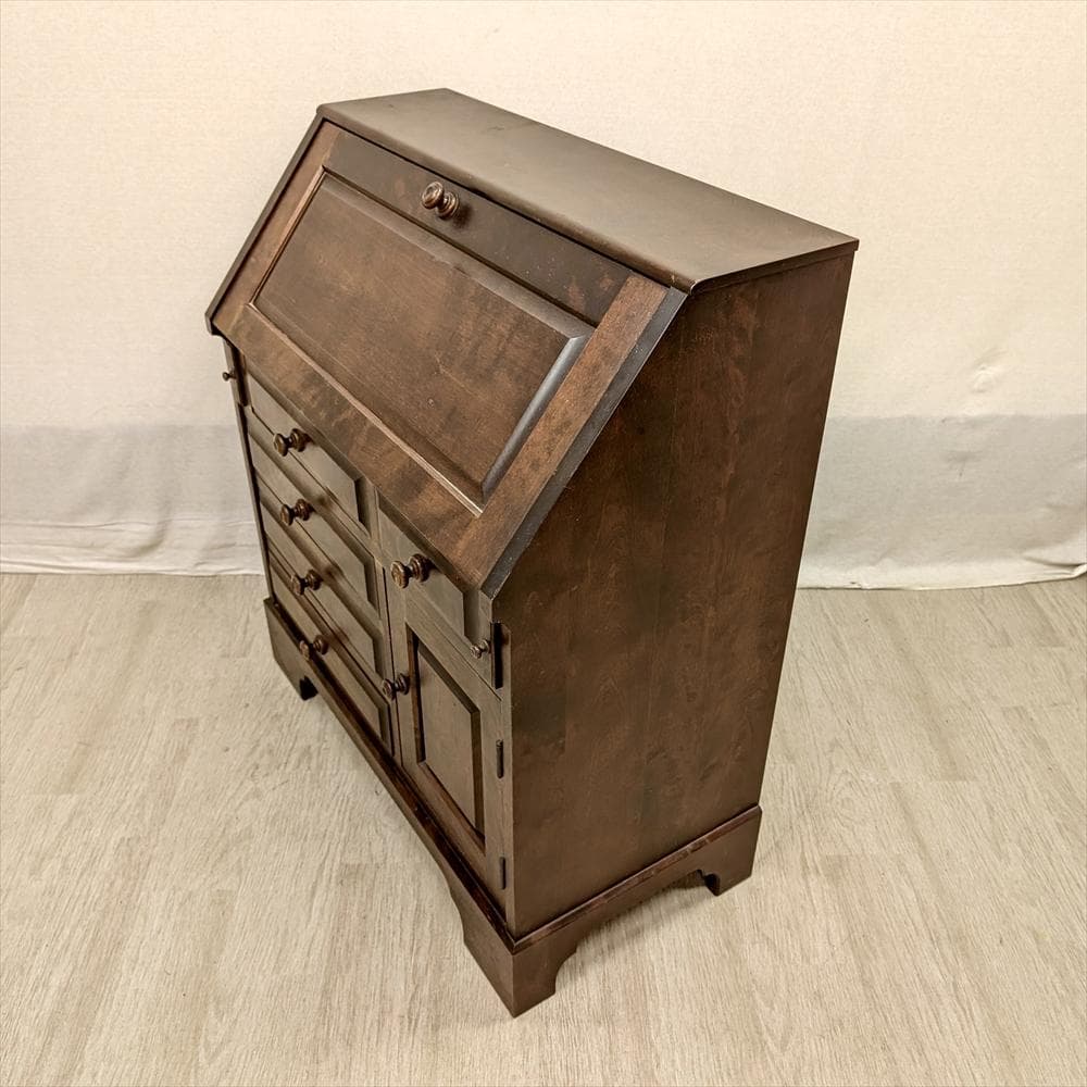 北海道民芸家具　樺 カバ材　無垢　ライティングデスク　ライティングビューロー