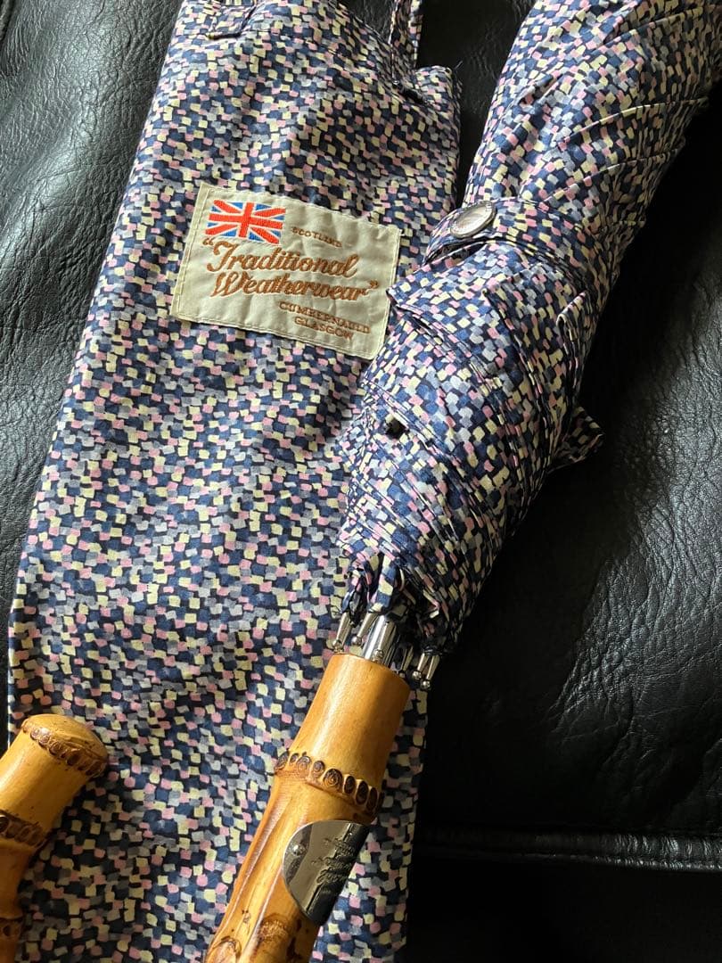 【Traditional Weatherwear】【折りたたみ傘】ネイビー系